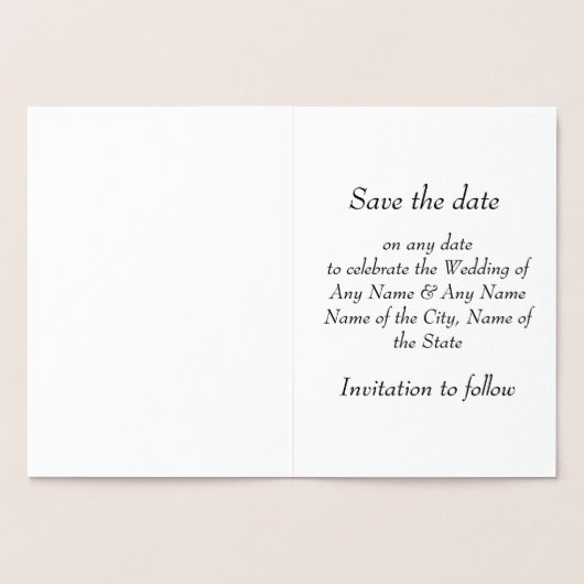 Bewaar de datum Silver Foil Kaart (Binnen)