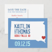 Bewaar de datum - - South Dakota Aankondigingskaart (Voorkant / Achterkant)