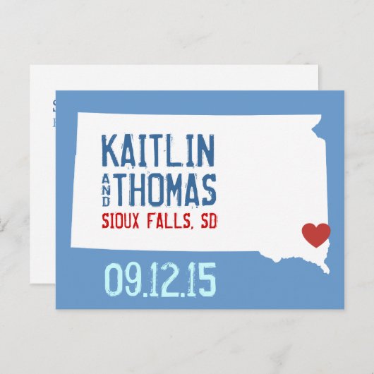Bewaar de datum - - South Dakota Aankondigingskaart (Voorkant / Achterkant)