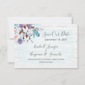 Bewaar de datum Southern Cotton 3-foto bruiloft Ka Kaart (Achterkant)