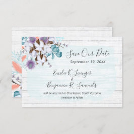 Bewaar de datum Southern Cotton Country Wedding Ka Kaart