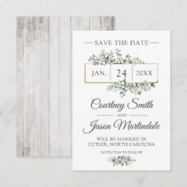 Bewaar de datum Southern Cotton Country Wedding Ka Kaart