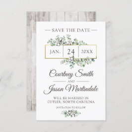 Bewaar de datum Southern Cotton Country Wedding Ka Kaart