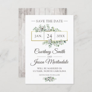 Bewaar de datum Southern Cotton Country Wedding Ka Kaart