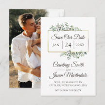 Bewaar de datum Southern Cotton Country Wedding Ka