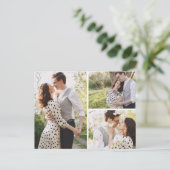 Bewaar de datum Southern Cotton Wedding 3-foto Briefkaart (Staand voorkant)