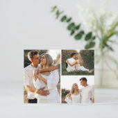 Bewaar de datum Southern Cotton Wedding 3-foto Briefkaart (Staand voorkant)