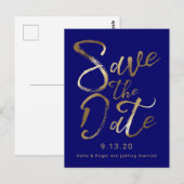 Bewaar de datum | Splash of Gold Briefkaart (Voorkant / Achterkant)