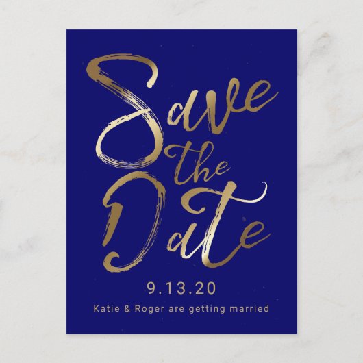 Bewaar de datum | Splash of Gold Briefkaart (Voorkant)