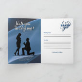 Bewaar de datum (Spreuken 18:22) Blauw/Zwart/Zilve Kaart (Binnen)