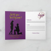 Bewaar de datum (Spreuken 18:22) Paarse/Goud/Wit Kaart (Binnen)