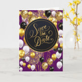 Bewaar de datum (Spreuken 18:22) Paarse/Goud/Wit Kaart (Gele Bloem)