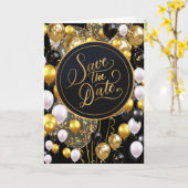 Bewaar de datum (Spreuken 18:22) Zwart/Goud/Wit Kaart (Gele Bloem)