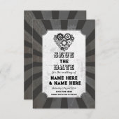 Bewaar de datum Steampunk Wedding Hearts Cogs Save The Date (Voorkant / Achterkant)