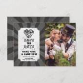 Bewaar de datum Steampunk Wedding Hearts Foto Save The Date (Voorkant / Achterkant)
