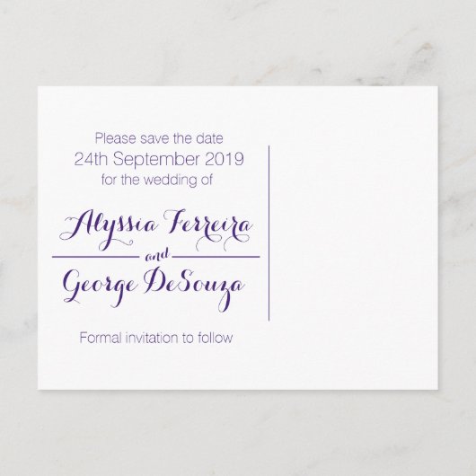 Bewaar de datum sterrenhemel sterren bruiloft brie aankondigingskaart (Achterkant)