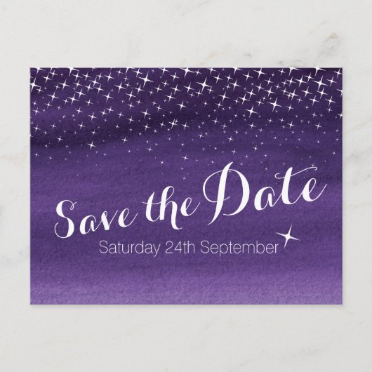 Bewaar de datum sterrenhemel sterren bruiloft brie aankondigingskaart (Voorkant)