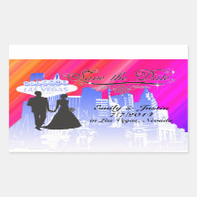 BEWAAR DE DATUM STICKER MET UITZICHT VAN LAS VEGAS