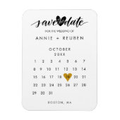 Bewaar de datum stijlvolle chique kalender magneet (Verticaal)