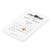 Bewaar de datum stijlvolle chique kalender magneet (Linkerzijde)