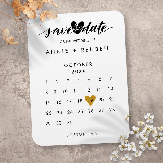 Bewaar de datum stijlvolle chique kalender magneet