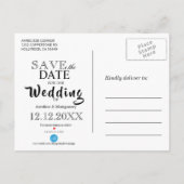 Bewaar de datum Stijlvolle witte en gouden sneeuwv Aankondigingskaart (Achterkant)