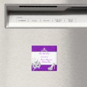 Bewaar de datum Sweet 16 Masquerade Paarse Magneet (Insitu (Vaatwasser))