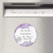 Bewaar de datum Sweet 16 Masquerade Paarse Wit 2 Magneet (Insitu (Vaatwasser))