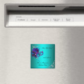 Bewaar de datum Sweet 16 Masquerade Teal Magneet (Insitu (Vaatwasser))