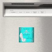 Bewaar de datum Sweet 16 Turquoise Hoge Hakken Sch Magneet (Insitu (Vaatwasser))