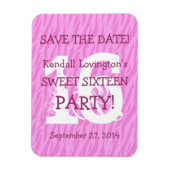 Bewaar de datum Sweet 16 Zebra Verjaardag Magneet (Verticaal)