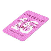 Bewaar de datum Sweet 16 Zebra Verjaardag Magneet (Linkerzijde)