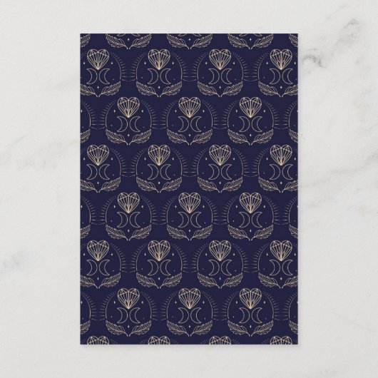 Bewaar de datum Tarot Moon Crystal Hearts Wedding Informatiekaartje (Achterkant)