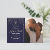 Bewaar de datum Tarot Moon Crystal Hearts Wedding Informatiekaartje (Staand voorkant)