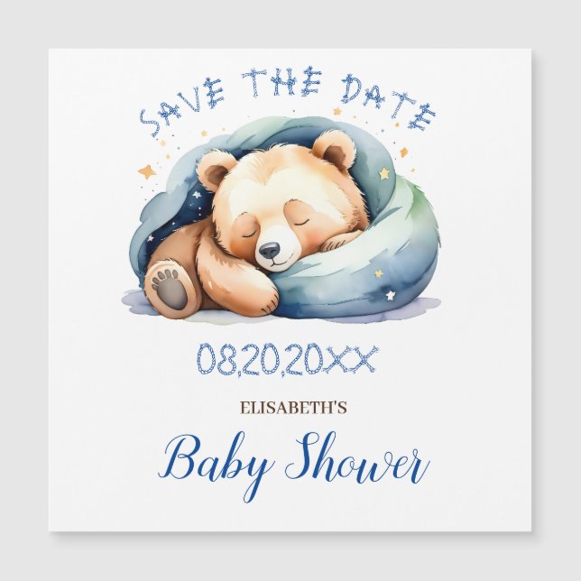 Bewaar de datum Teddy Bear Baby shower (Voorkant)