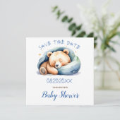 Bewaar de datum Teddy Bear Baby shower (Staand voorkant)