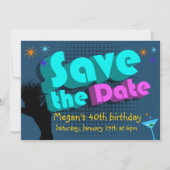 Bewaar de datum Terug naar jaren '80 Feestuitnodig Kaart (Voorkant)