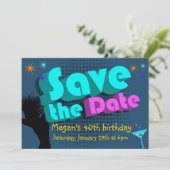 Bewaar de datum Terug naar jaren '80 Feestuitnodig Kaart (Staand voorkant)