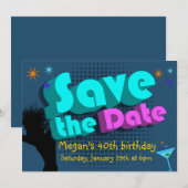 Bewaar de datum Terug naar jaren '80 Feestuitnodig Kaart (Voorkant / Achterkant)