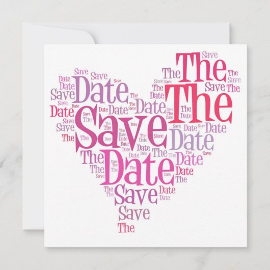 Bewaar de datum - tinten roze save the date (Voorkant)