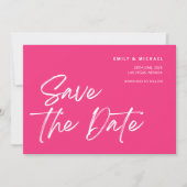 Bewaar de datum Trendy Pink & White Flamingo Custo Save The Date (Voorkant)