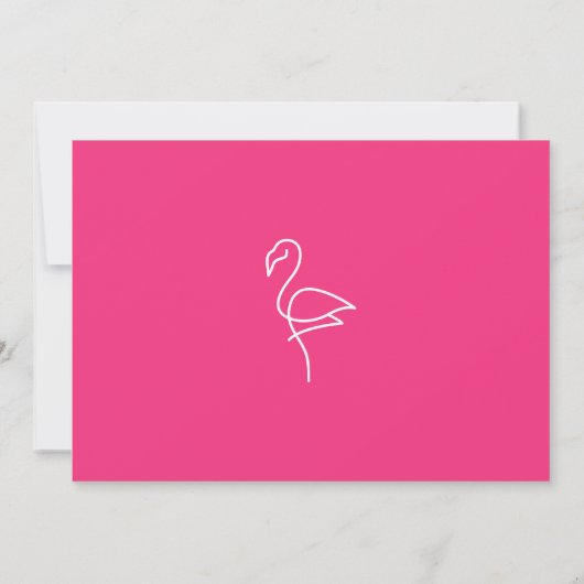 Bewaar de datum Trendy Pink & White Flamingo Custo Save The Date (Achterkant)