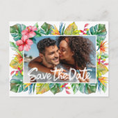 Bewaar de datum Tropical Wedding Briefkaart (Voorkant)