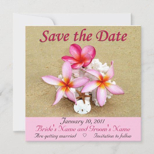 Bewaar de datum - Tropisch strandhuwelijk Save The Date (Voorkant)