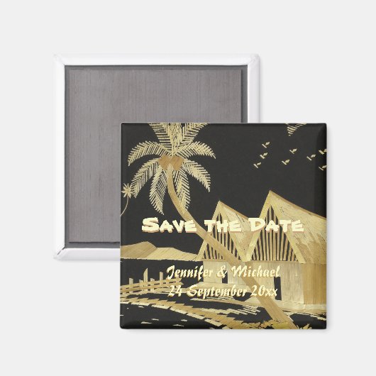 Bewaar de datum Tropische bestemming bruiloft Magneet (Voorkant / Achterkant)