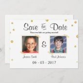 Bewaar de datum Trouw Rustic Chalkboard Goud Zwart Kaart (Voorkant / Achterkant)