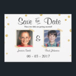 Bewaar de datum Trouw Rustic Chalkboard Goud Zwart Kaart<br><div class="desc">♥ Een leuke en rustieke Bewaar de datum kaart.</div>