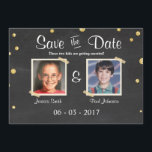 Bewaar de datum Trouw Rustic Krijtbord Goud Zwart Kaart<br><div class="desc">♥ Een leuke en rustieke Bewaar de datum kaart.</div>