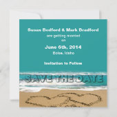 BEWAAR DE DATUM - TROUWEN - STRAND / OCEAAN KAART (Achterkant)