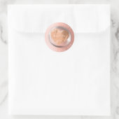 Bewaar de datum Trouwnaam Blush Pink Copper Drop Ronde Sticker (Tas)